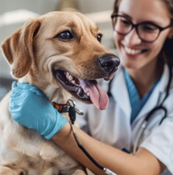 Our Progress Img 1 Vetrinarian with healthy dog